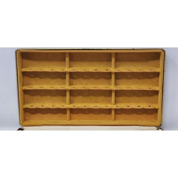 Vintage Mele Jewelry‎ Box Brown & Gold Floral Velvet Lined Storage Case - Picture 10 of 15